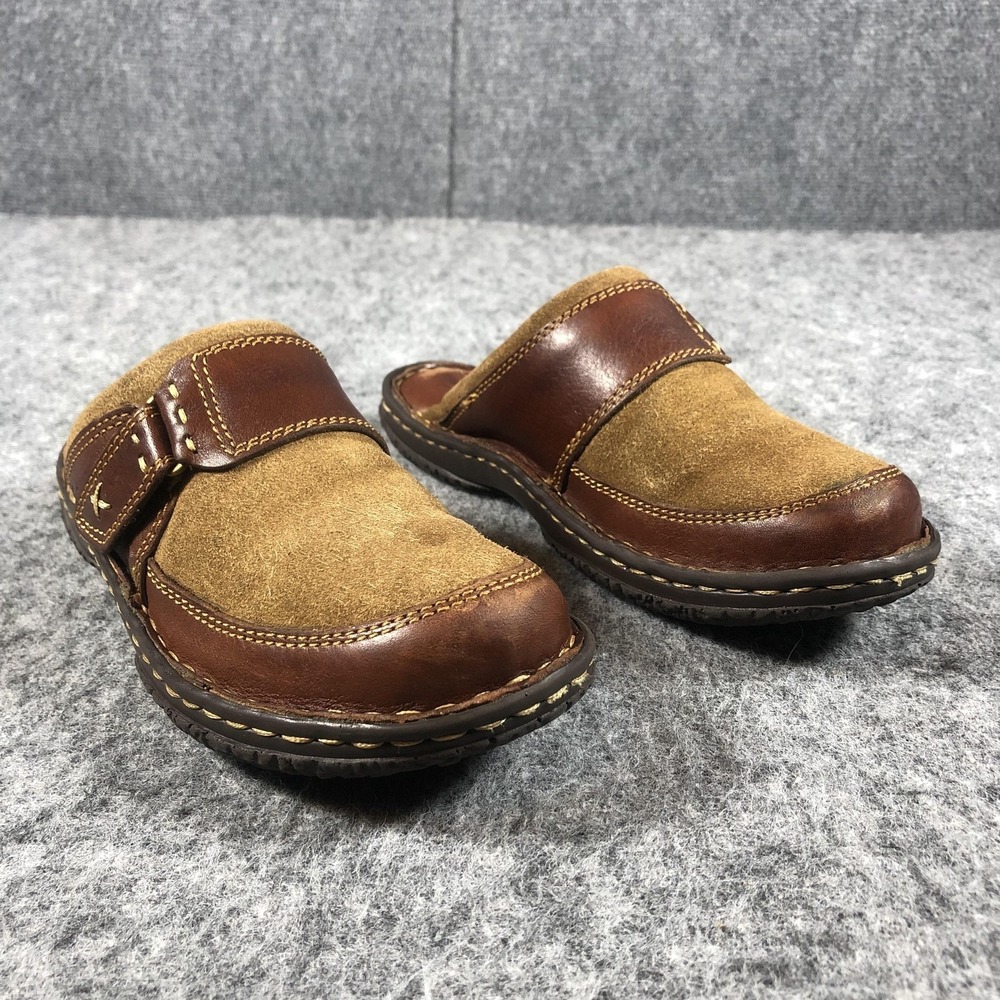 Born Clog Shoes Womens 7 38 Brown Leather Suede Slip On Comfort W72042